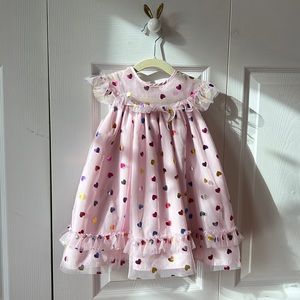 Pippa & Julie Pink tulle rainbow heart dress